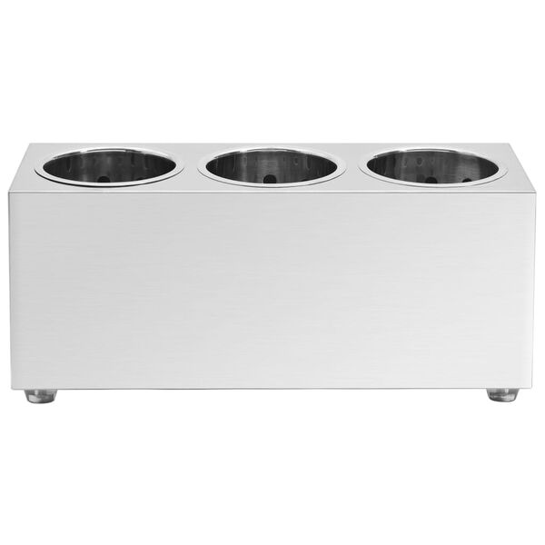 vidaXL galda piederumu turētājs, 3 nodalījumi, taisnstūrveida, tērauds