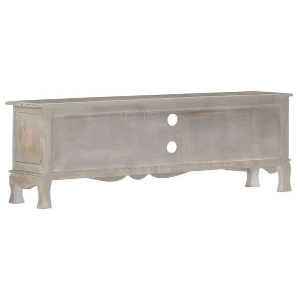 vidaXL TV skapītis, pelēks, 120x30x42 cm, mango masīvkoks