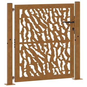 vidaXL dārza vārti, 100x100 cm, laikapstākļiem izturīgs tērauds, vadlīniju dizains