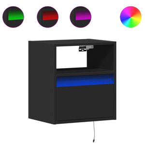 vidaXL TV galdiņi ar LED lampiņām, 2 gab., melni, 41x31x45 cm