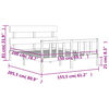 vidaXL gultas rāmis ar galvgali, pelēks, King Size, masīvkoks