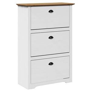 vidaXL apavu plaukts, BODO, balts un brūns, 80x35x118 cm