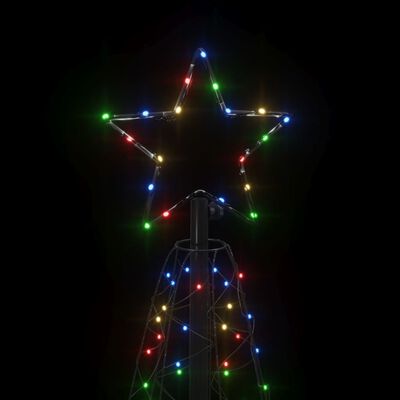 vidaXL Ziemassvētku egle, 200 krāsainas LED lampiņas, 70x180 cm
