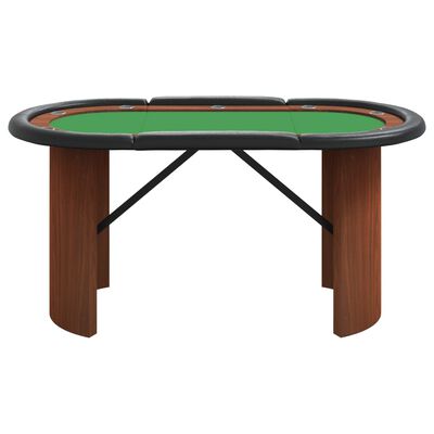 vidaXL pokera galds 10 personām, zaļš, 160x80x75 cm