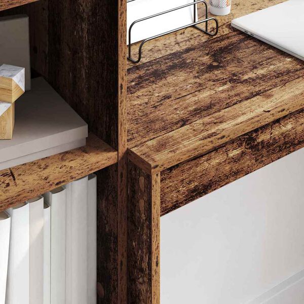 vidaXL Galds ar atvilktni 2 pcs Vecs koks