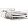vidaXL gultas rāmis ar galvgali bez matrača, balts, 160x200 cm