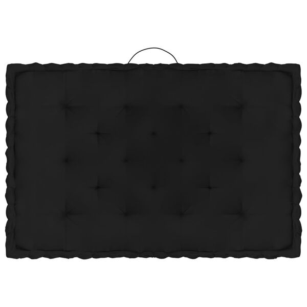 vidaXL pale&scaron;u dīvānu spilveni, 6 gab., melna kokvilna