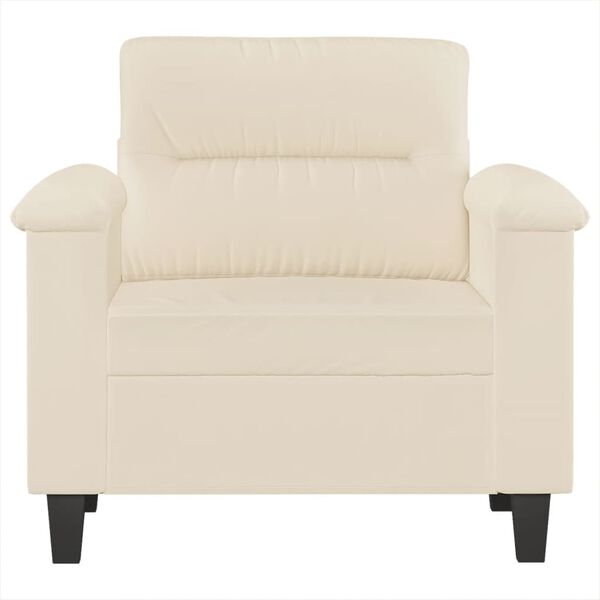 vidaXL atpūtas krēsls, bēšs, 60 cm, mikrošķiedras audums