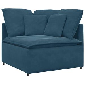 vidaXL modulārs stūra dīvāns ar spilveniem, zils, 100 cm