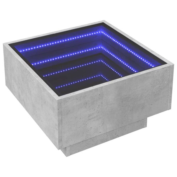 vidaXL kafijas galdiņ&scaron; ar LED, 50x50x30 cm, inženierijas koks