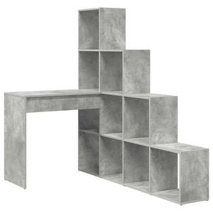 vidaXL Stūra rakstāmgalds Betona pelēks 101,5 x 149,5 x 149,5 cm