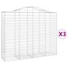 vidaXL arkveida gabiona grozi, 3 gb., 200x50x160/180cm, cinkota dzelzs