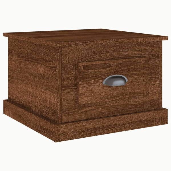 vidaXL kafijas galdiņ&scaron;, brūna ozolkoka, 50x50x35 cm