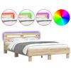 vidaXL Gultas rāmis Sonoma 137 x 190 cm Inženierijas koks