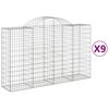 vidaXL arkveida gabiona grozi, 9 gb., 200x50x120/140cm, cinkota dzelzs