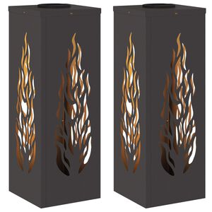 vidaXL Saules LED ceļa gaisma 2 pcs Melna Auksti velmēts tērauds