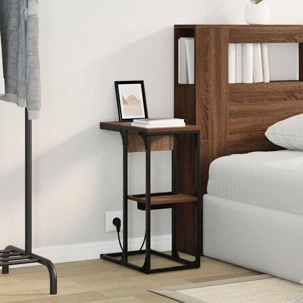 vidaXL Nakts skapītis Brūns ozols 41,5 x 26 x 60,5 cm