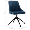 vidaXL virtuves krēsli, 6 gab., zils samts