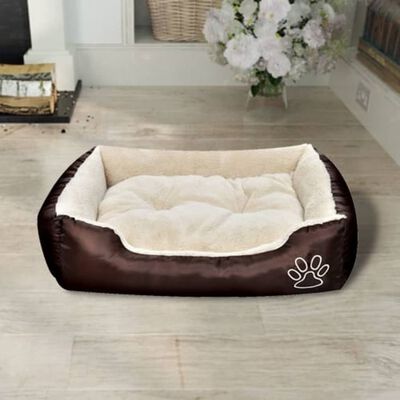 vidaXL suņu gulta ar polsterētu spilvenu, silta, L izmērs