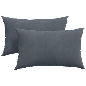 vidaXL Dīvāna spilveni 2 pcs Tum&scaron;i pelēka 50 x 30 cm Korduroja audums
