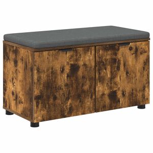 vidaXL Zāles sols ar spilvenu ar durvīm Kūpināts Ozols 80 x 38 x 46 cm
