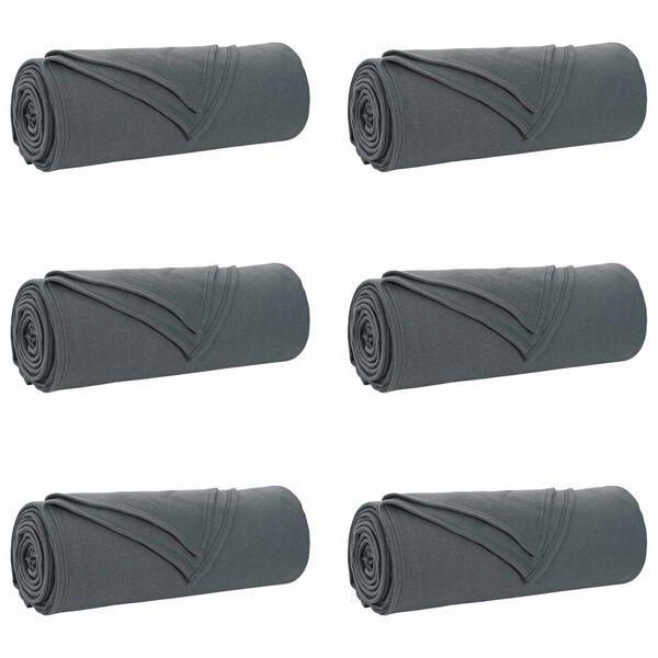 vidaXL Pledu segas 6 pcs Tum&scaron;i pelēks 210 x 140 cm Flīss