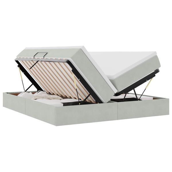 vidaXL Gulta ar uzglabā&scaron;anas vietu un matraci 200 x 200 cm Samts