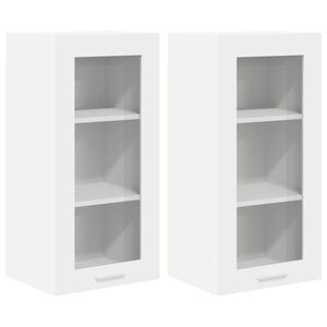 vidaXL Piekarams skapītis ar uzglabā&scaron;anu 2 pcs Balts 40 x 31 x 80 cm