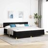 vidaXL Kastītes atsperu gulta ar matraci Melna 200 x 200 cm audums