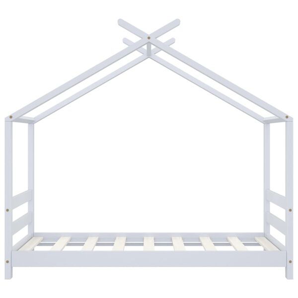 vidaXL bērnu gultas rāmis, balts, priedes masīvkoks, 70x140 cm