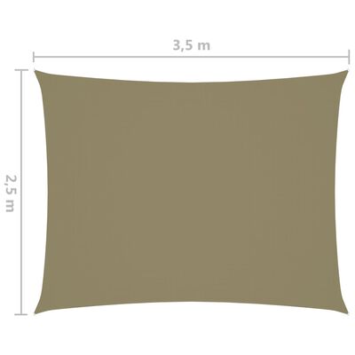 vidaXL saulessargs, taisnstūra, 2,5x3,5 m, bēšs oksforda audums