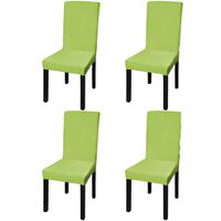 vidaXL krēslu pārvalki, 4 gab., zaļš, elastīgs materiāls