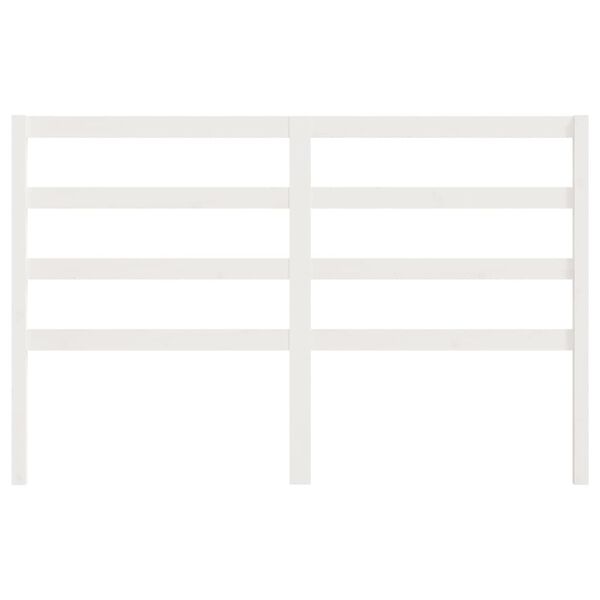 vidaXL gultas galvgalis, balts, 146x4x100 cm, priedes masīvkoks