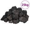 vidaXL vulkāniskie ieži, 25 kg, melni, 3-5 cm