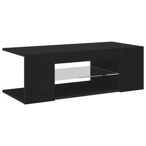 vidaXL TV galdiņ&scaron; ar LED lampiņām, 90x39x30 cm, melns