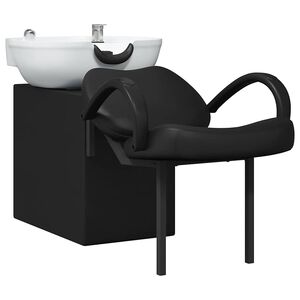 vidaXL &Scaron;ampūna krēsls Melns un balts 136 x 60 x 92 cm PVC