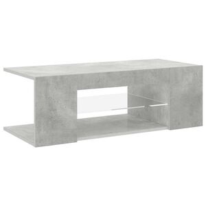 vidaXL TV galdiņ&scaron; ar LED lampiņām, 90x39x30 cm, betona pelēks