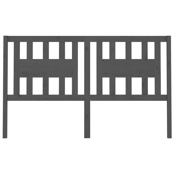 vidaXL galvgalis, pelēks, 166x4x100 cm, priedes masīvkoks