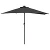 vidaXL Dārza parasols Melna 294 x 150 x 224 cm Poliesters un tērauds