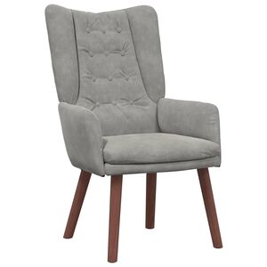 vidaXL atpūtas krēsls Gai&scaron;i pelēks 63 x 67 x 94 cm Samts