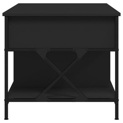 vidaXL kafijas galdiņš, melns, 100x55x50 cm, inženierijas koks, metāls