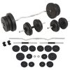 vidaXL svaru stieņu un hanteļu komplekts, 60 kg