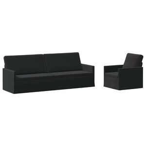 vidaXL Dīvānu komplekts 2 pcs Melns Samts