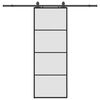 vidaXL bīdāmās durvis ar stiprinājumiem, melns, stikls, 76x205 cm