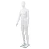 vidaXL vīrie&scaron;u manekens, pilna auguma, stikla pamatne, 185 cm, balts