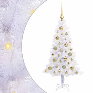 vidaXL Mākslīgā Ziemassvētku eglīte Balts 120 cm PVC un tērauds