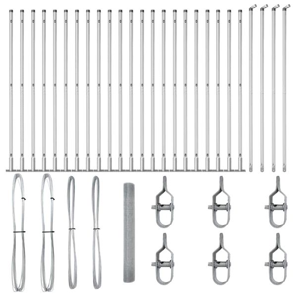 vidaXL Žoga āķis Sudraba 50 x 1,2 m (12 x 12 mm siets) Tērauds