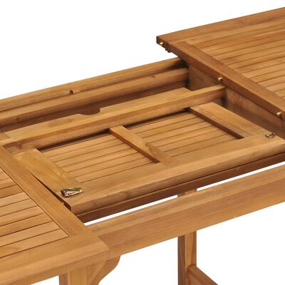 vidaXL izvelkams dārza galds, (110-160)x80x75 cm, masīvs tīkkoks