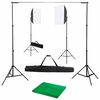 vidaXL fotostudijas komplekts &ndash; gaismas izkliedētāji un fons