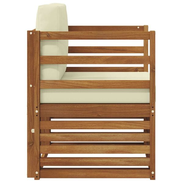 vidaXL Āra dīvānu komplekts Cieta akācijas koks un poliesters Dabiska